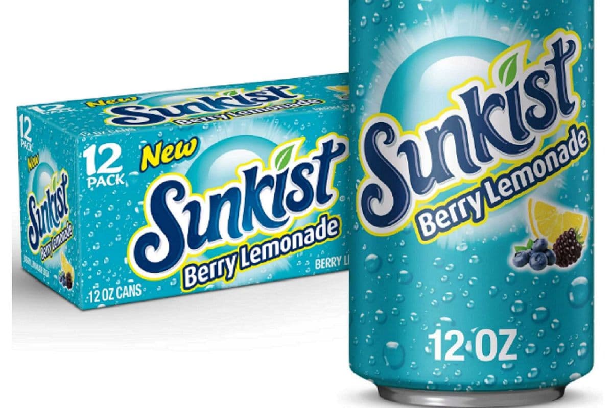 Sunkist Caffeine Free Berry Lemonade Soda Pop USA Product (355 ml)