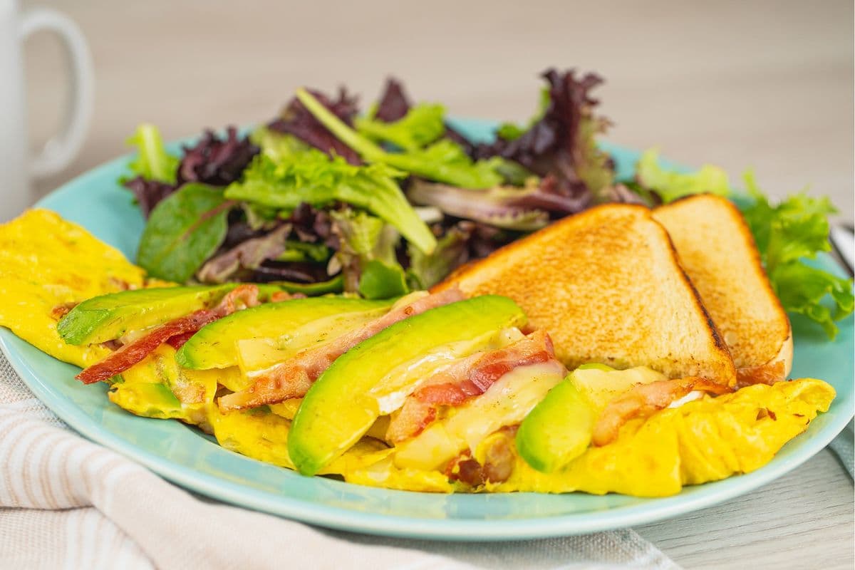Avocado Bacon Brie Cheese Omelette