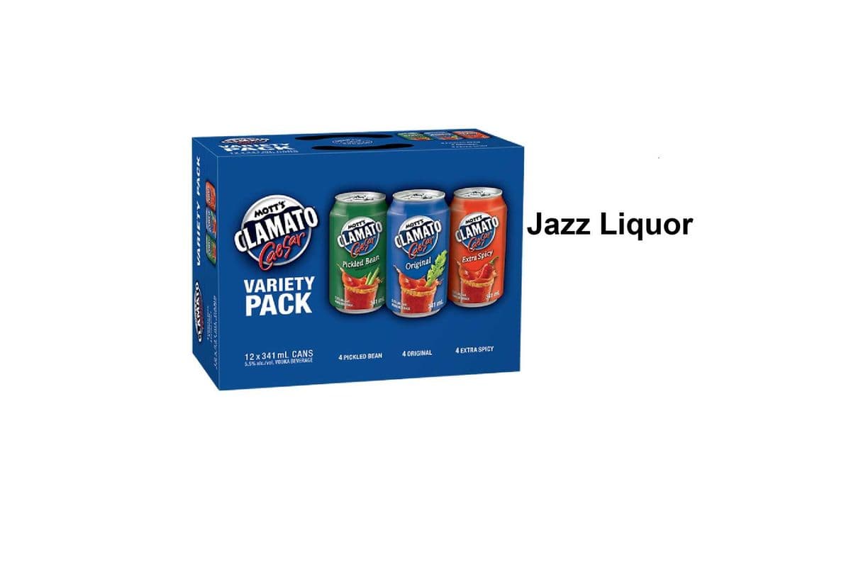 MOTT'S CLAMATO CAESAR VARIETY PACK 12 CANS (1 x 12×341ML)