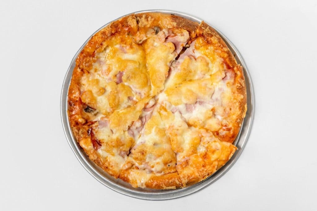 20. Large Mushroom, Shrimp, Pepperoni, and Back Bacon Pizza