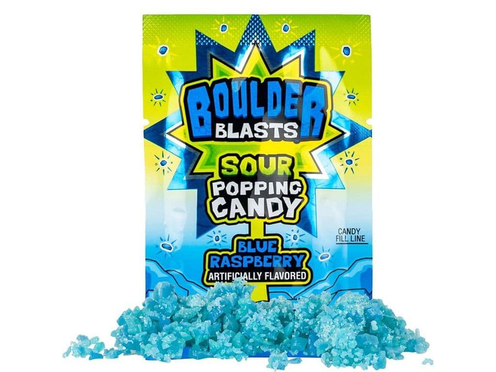 Boulder Blasts Blue Raspberry Sour Popping Candy 10g