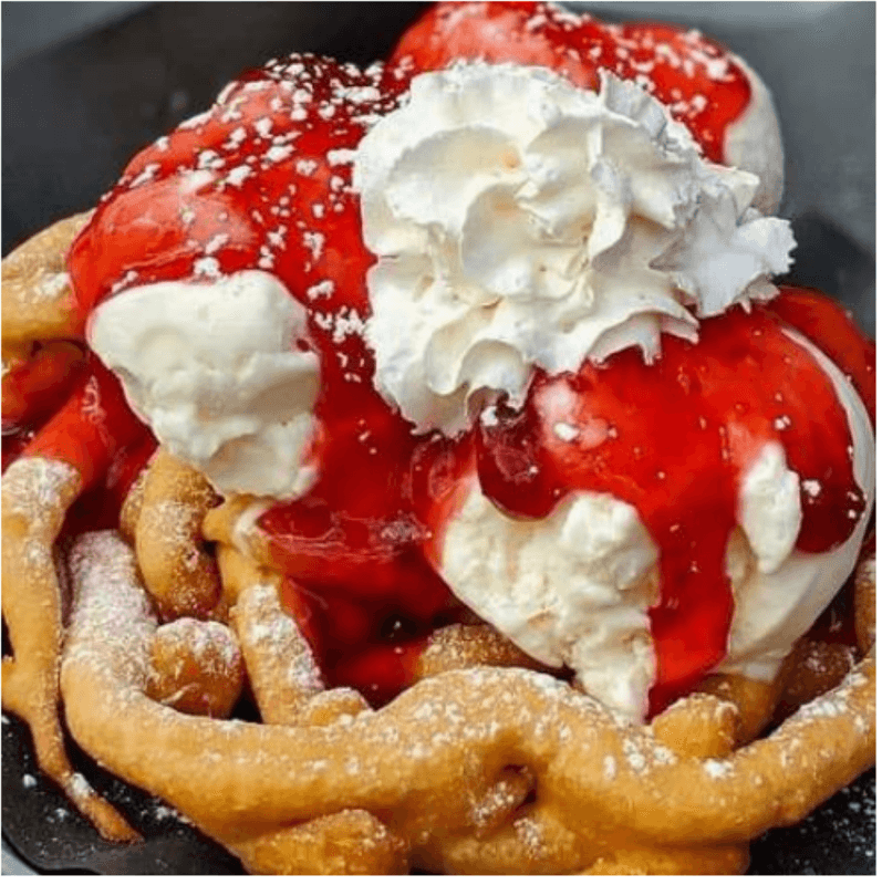 Strawberry Funnel Cake