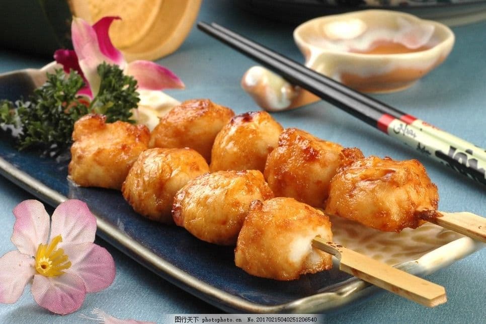 Fried Frish Ball Skewers 炸墨鱼丸