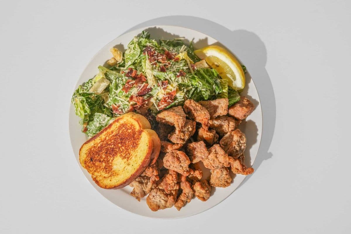 Ribs and Caesar Salad