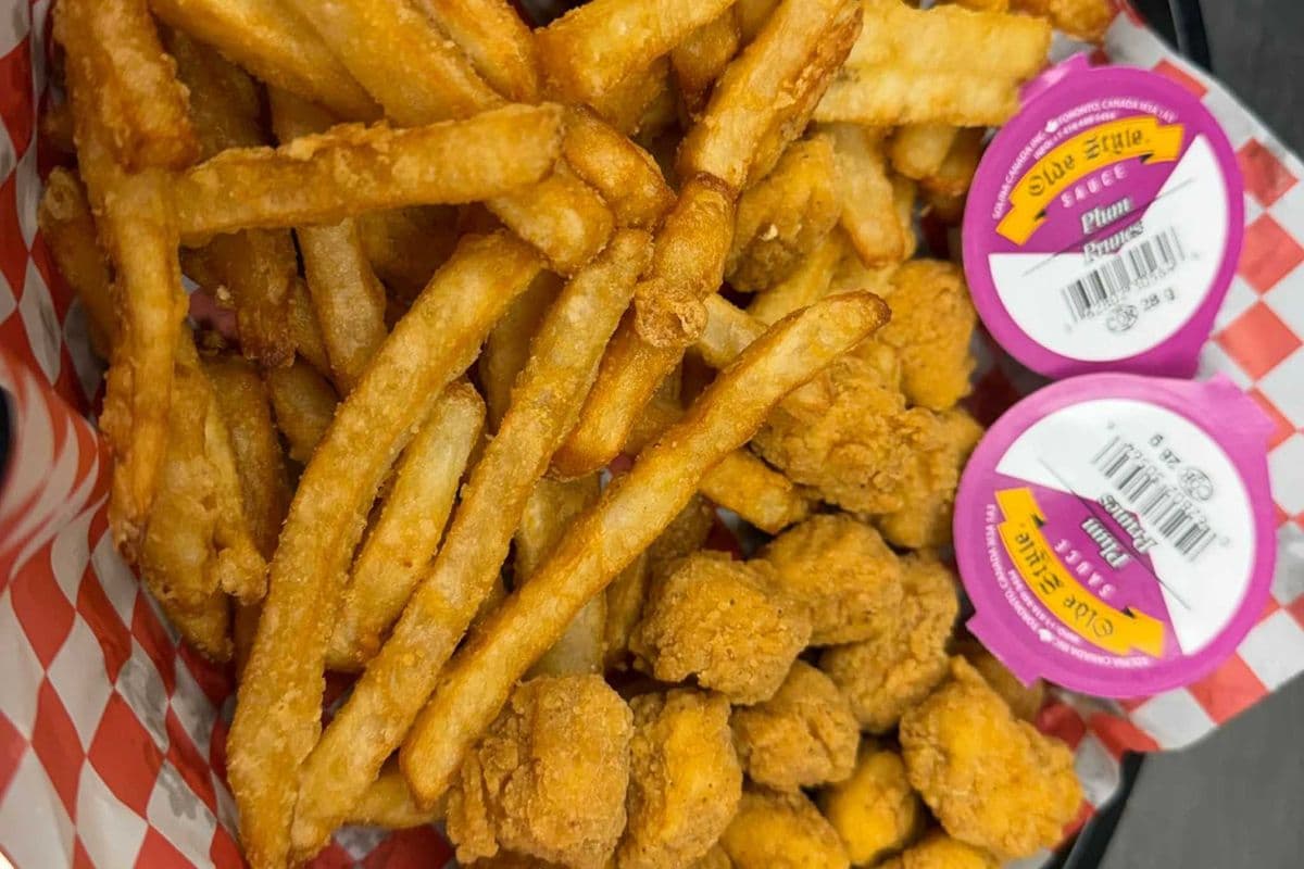 Popcorn Chicken with Fries