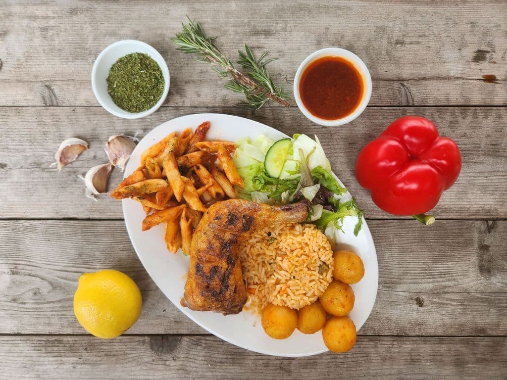 Portuguese Piri Piri Qtr Chicken Dinner ( Halal)