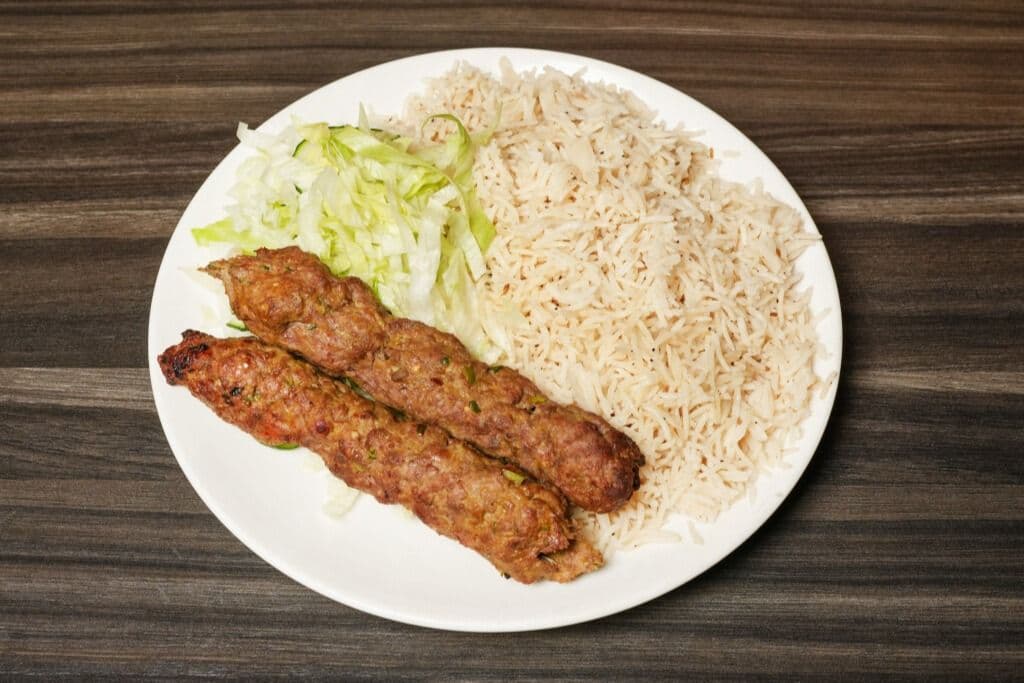 Beef Kabab with Rice (2 Pcs Kabab)