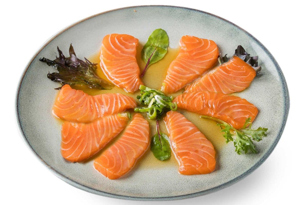 Salmon Sashimi with Yuzu Dressing