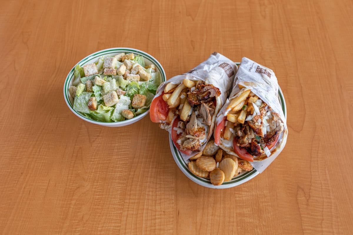 Double Chicken Gyro Pita Dinner Plate
