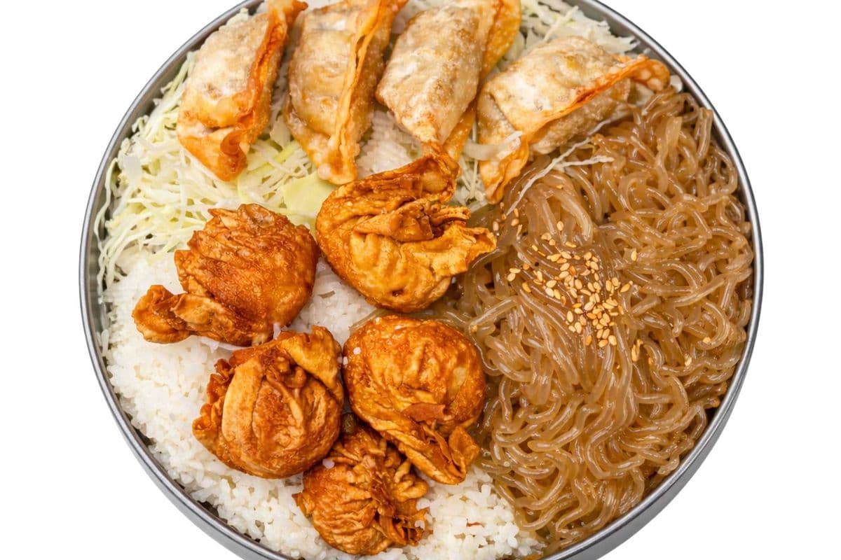 Rice Bowl-Fried Shrimp Wonton