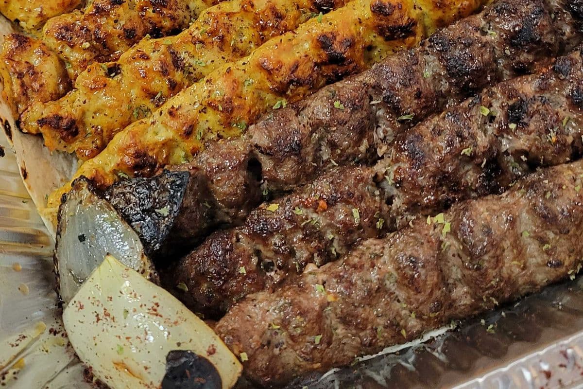 Half Kafta kabob platter