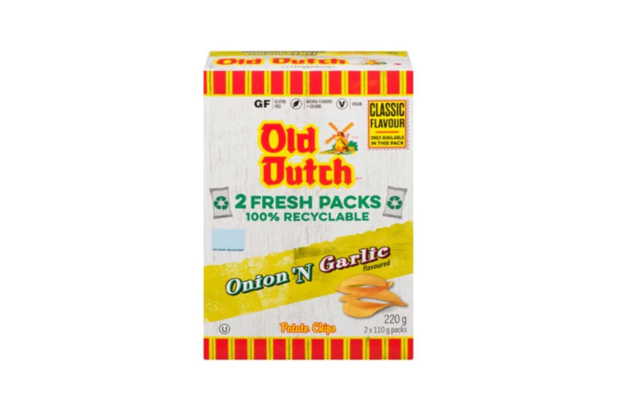 Old Dutch Chips (2 Pack) - Onion & Garlic (220g)
