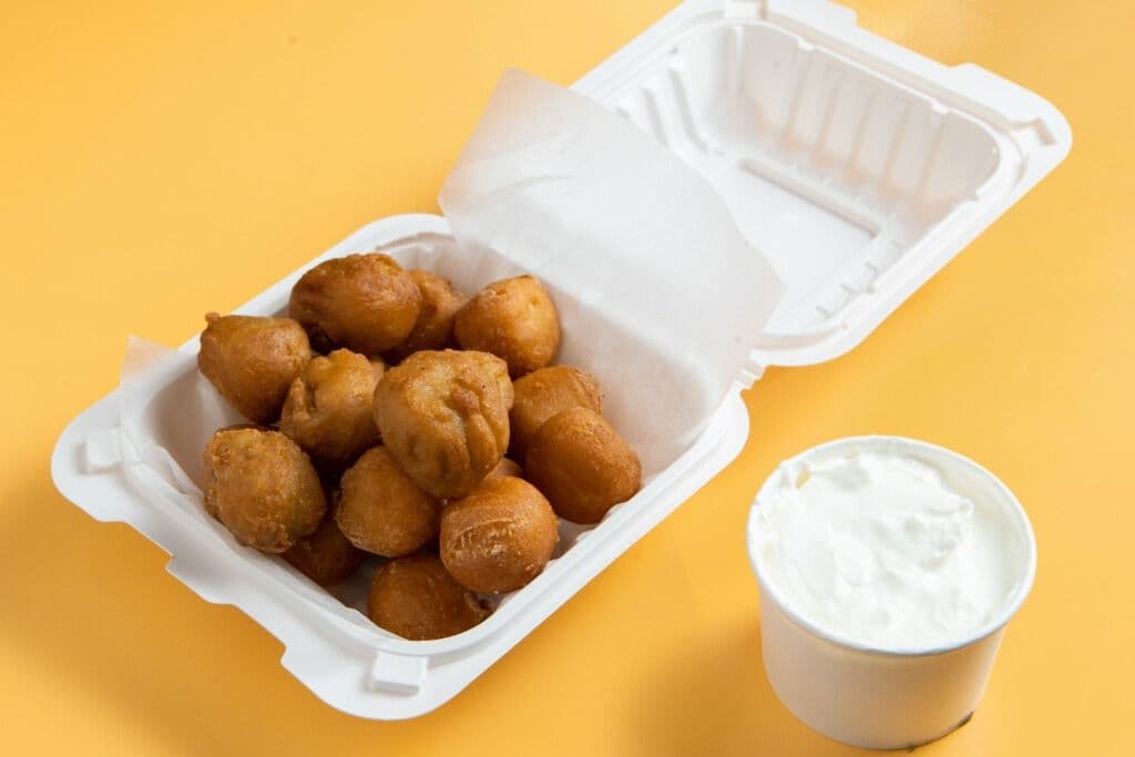 Breaded Fried Mushrooms and Fries