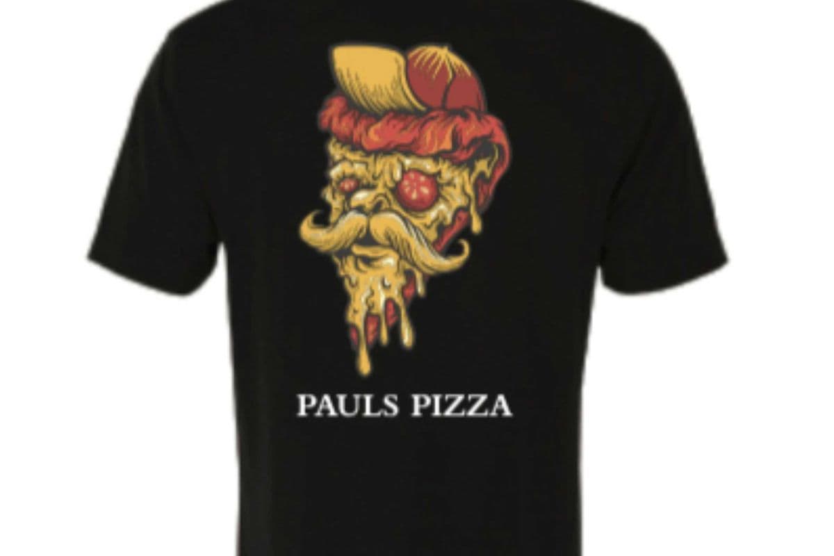 Pauls Pizza Black Pizza T-Shirt