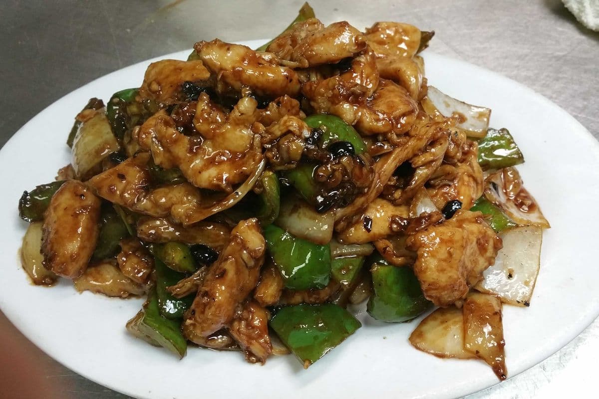 57. Chicken with Black Bean Sauce 豉椒炒鸡片