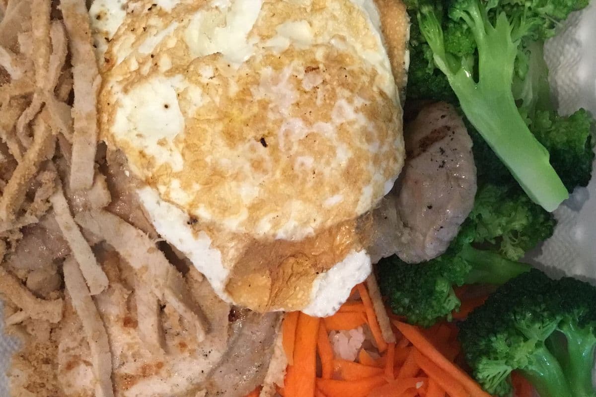 22. Charbroiled Pork Chop, Two Eggs, and Shredded Pork Rice Plate