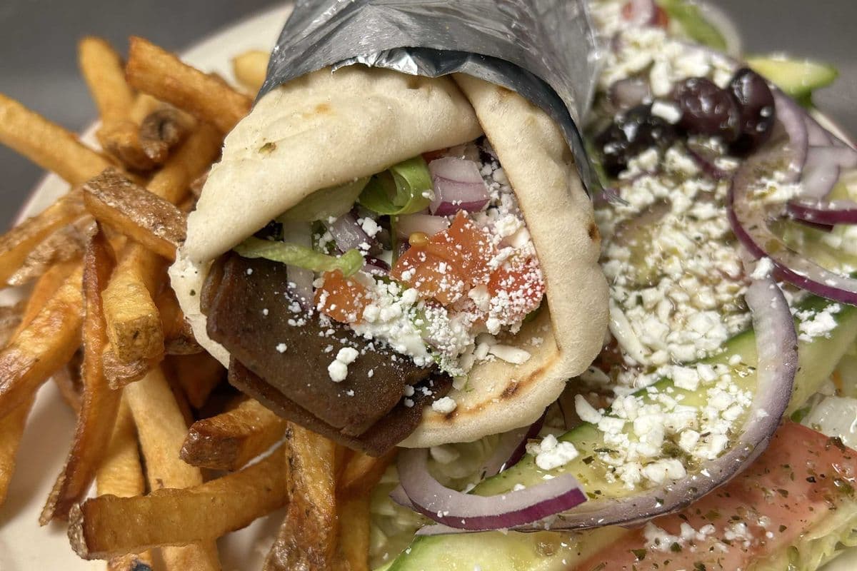 Gyro Dinner with Greek Salad and Fries