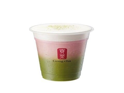 Strawberry Matcha w/ Milk Foam