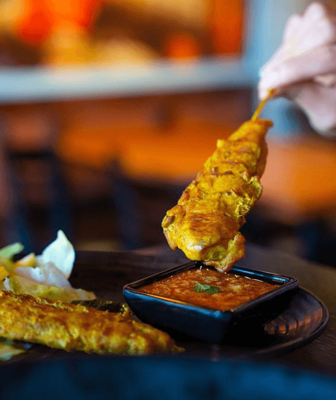 1. Satay Chicken (2 pcs)