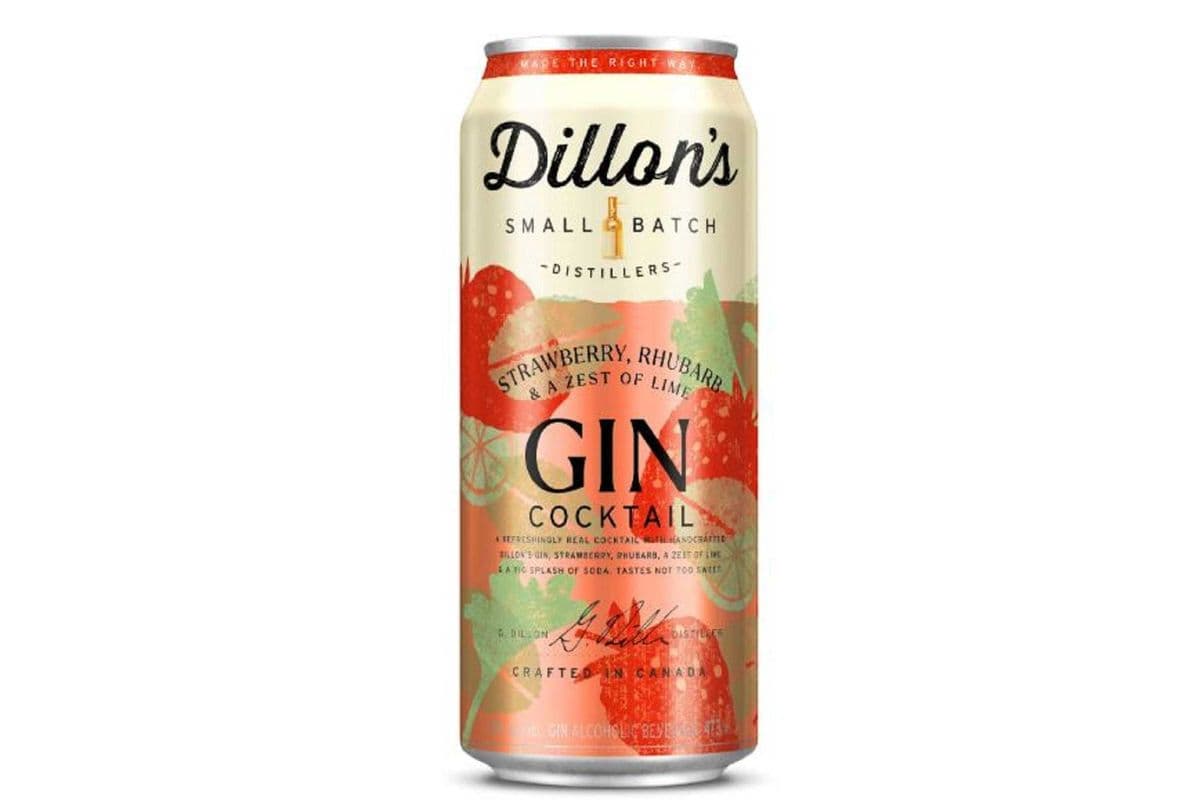 DILLON'S STRAWBERRY RHUBARB & A ZEST OF LIME (1 x 473 ML)