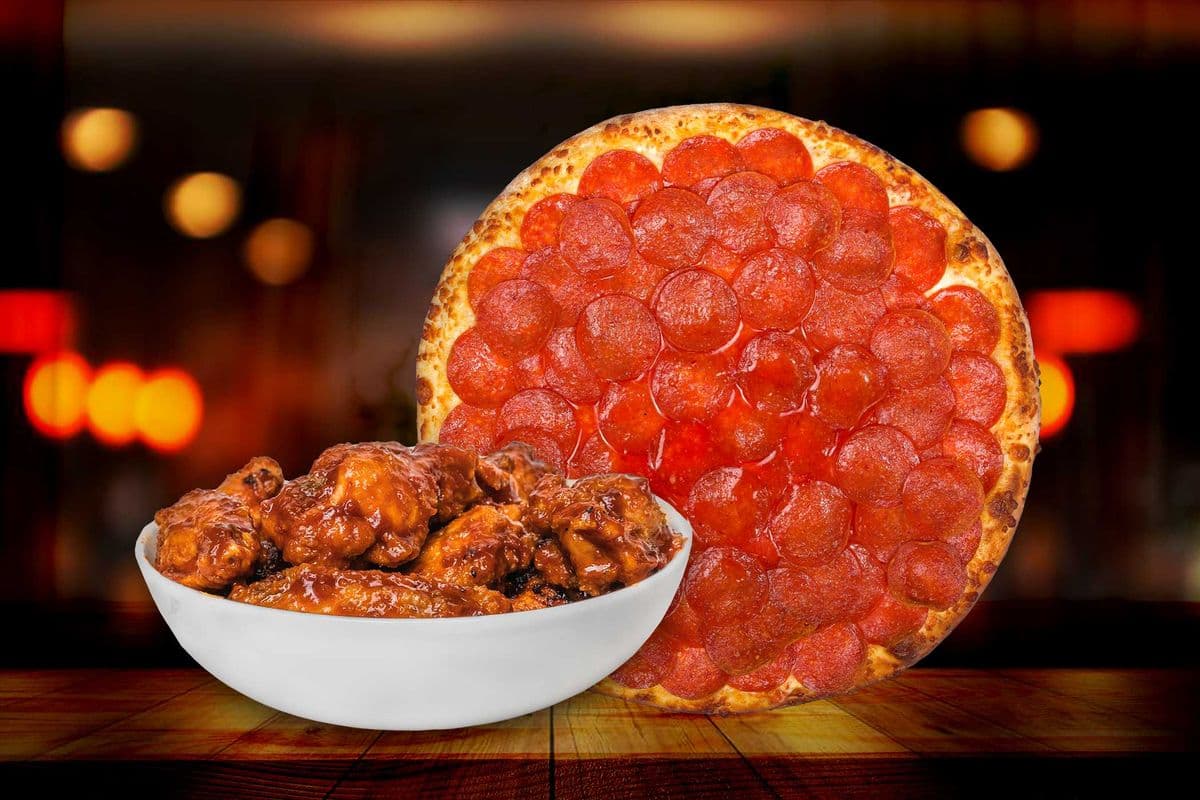 Small Pizza and 8 Wings