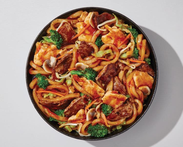 Chicken and Beef Teppanyaki with Noodles