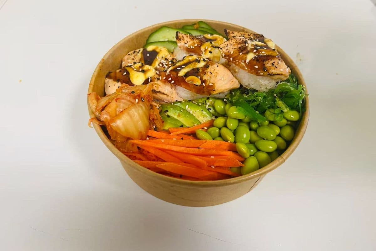 P1 Torched Salmon Poke Bowl