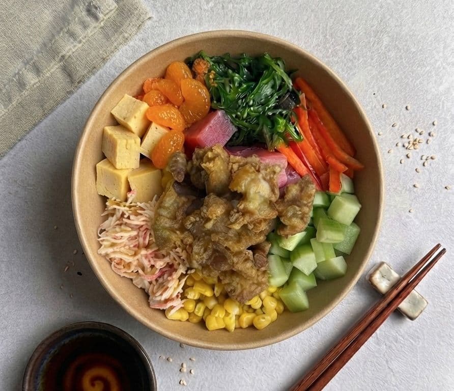 Dfied Chicken Poke Bowl