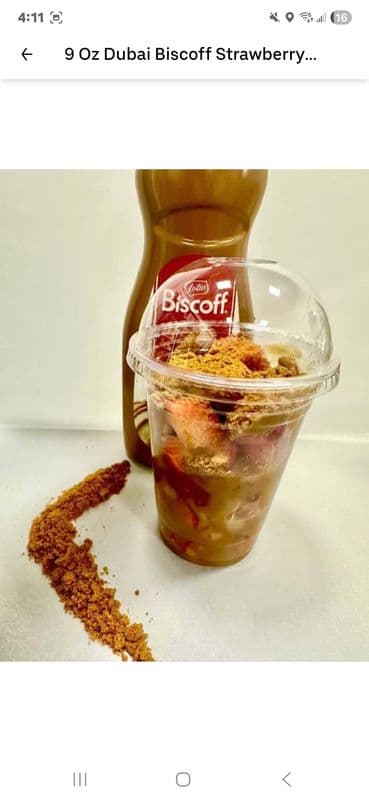 9 Oz Dubai Biscoff Strawberry Cup