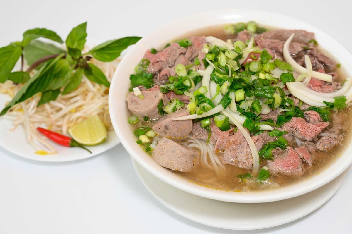 36. Medium Rare Beef and Beef Ball Noodle Soup
