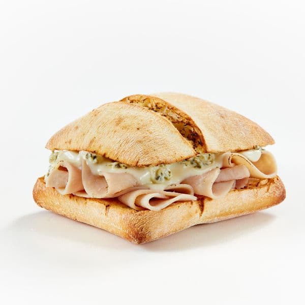 Turkey & Swiss on Ciabatta with pesto mayo