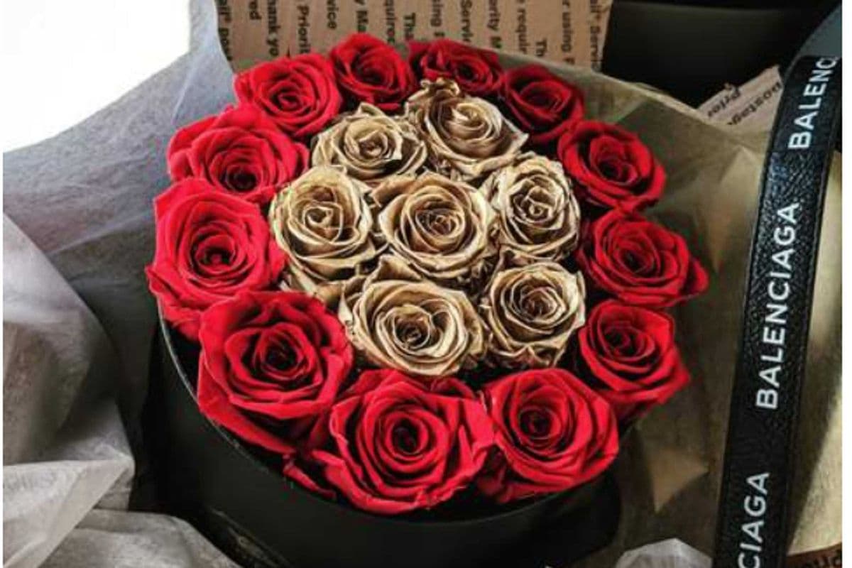 Elegance in Classic Rose Bucket