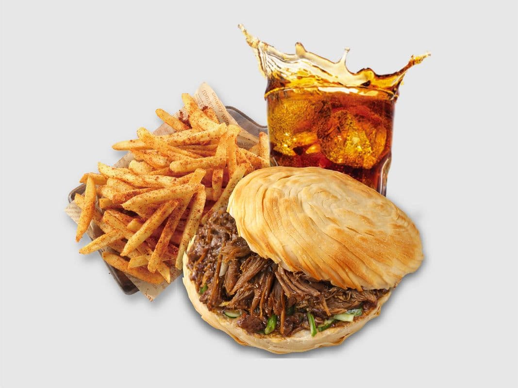 Pulled Peking Duck Fries Combo / 老北京鸭肉夹馍(薯条套餐)