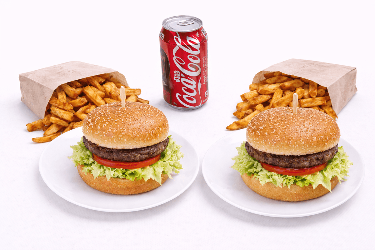 2 Hamburgers, 2 Frites et Boisson