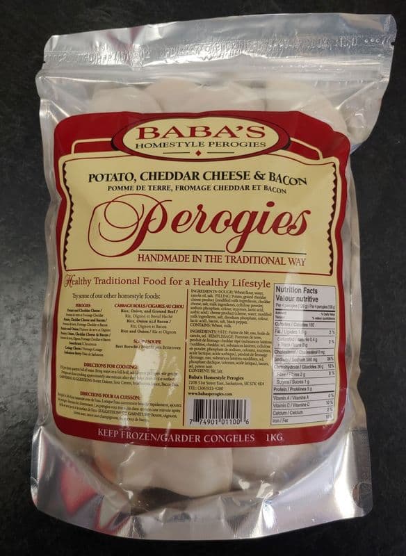 Potato Cheddar and Bacon Perogies (1 kg) - Frozen