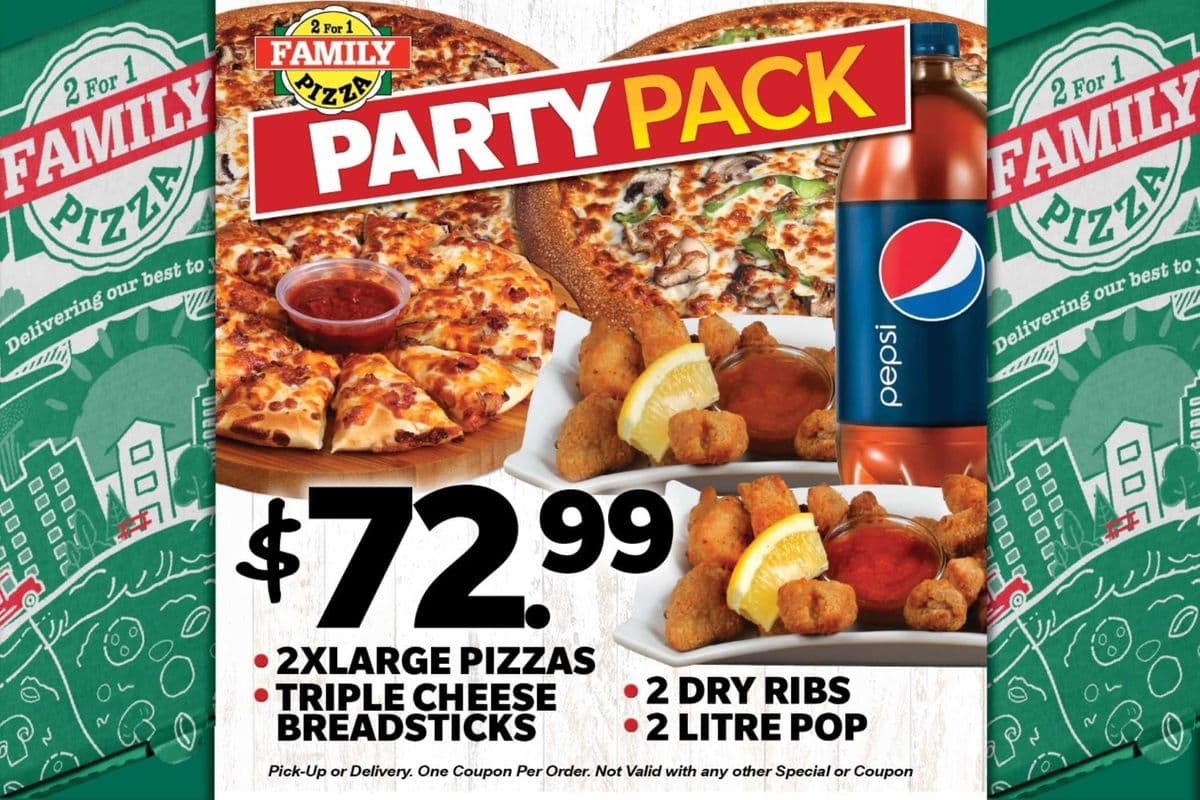 Party Pack with Two Extra-Large Pizzas