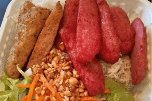 50. Charbroiled Shrimp Balls and Pork Balls on Vermicelli - Bun Chao Tom Nem Nuong