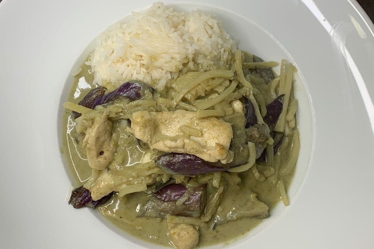Specialty # 3. Green Curry, Chicken, Bamboo Shoots, Eggplant, and Coconut Milk