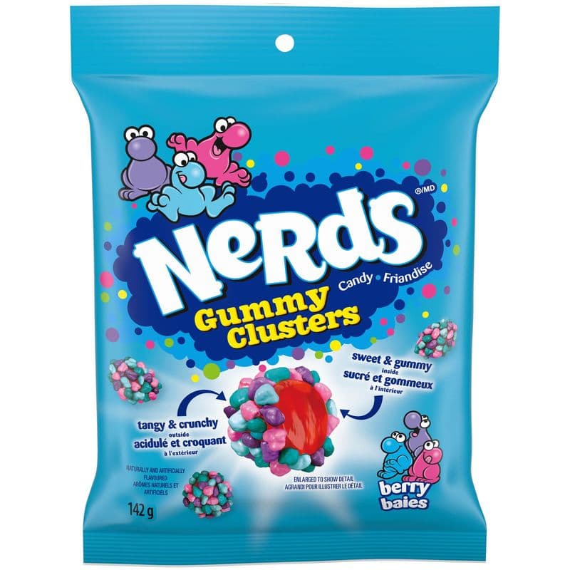 Nerd's Gummy Clusters Friandise Baies142g/ Nerd's Gummy Clusters Candy Berry142g