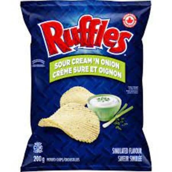 Ruffles Créme Sure et Oignon 200g/ Ruffles Sour Cream 'n Onion 200g