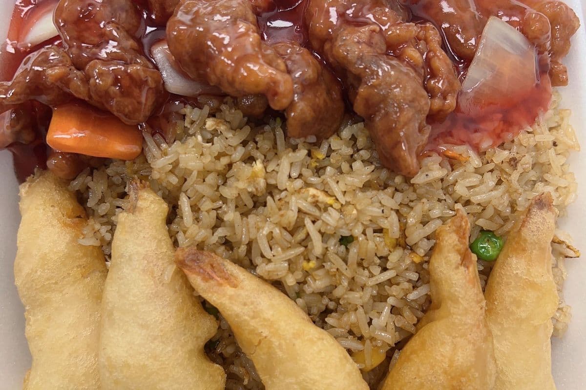 1. Sweet and Sour Pork and Deep Fried Prawns