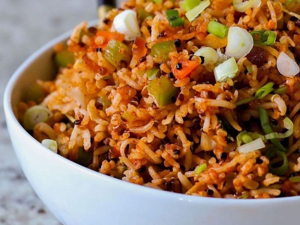 Triple Schezwan Veg Fried Rice