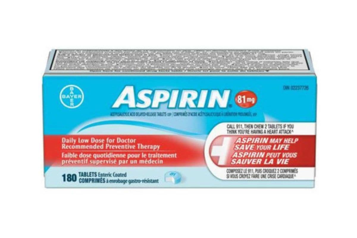 Aspirin 81mg Daily Low Dose (180 tabs)