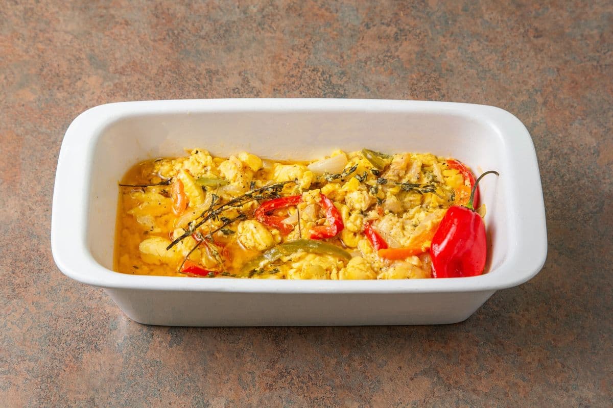 Ackee and Saltfish with Rice and Peas or Festival