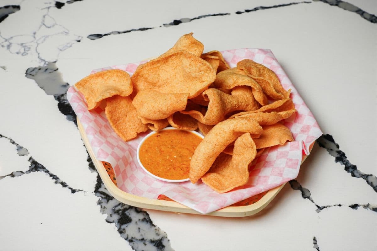 Shrimp Chips with Thai Peanut Sauce