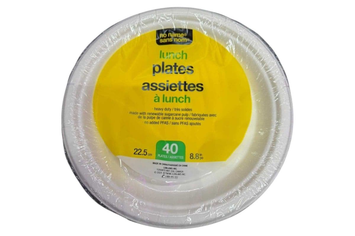 No Name Premium Disposable Lunch Plates (22.5 cm, 40 pieces)
