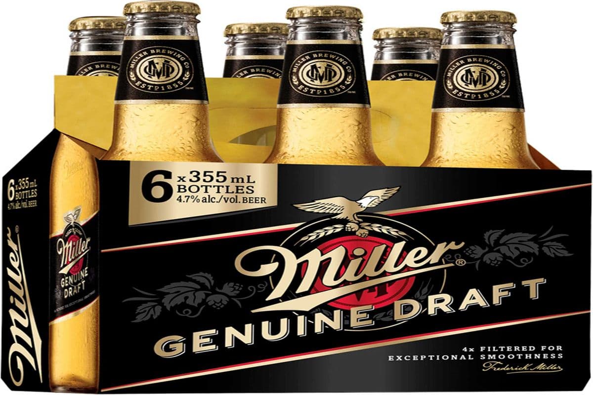 Miller Genuine Draft (6 Bottles) (1 x 341ML)