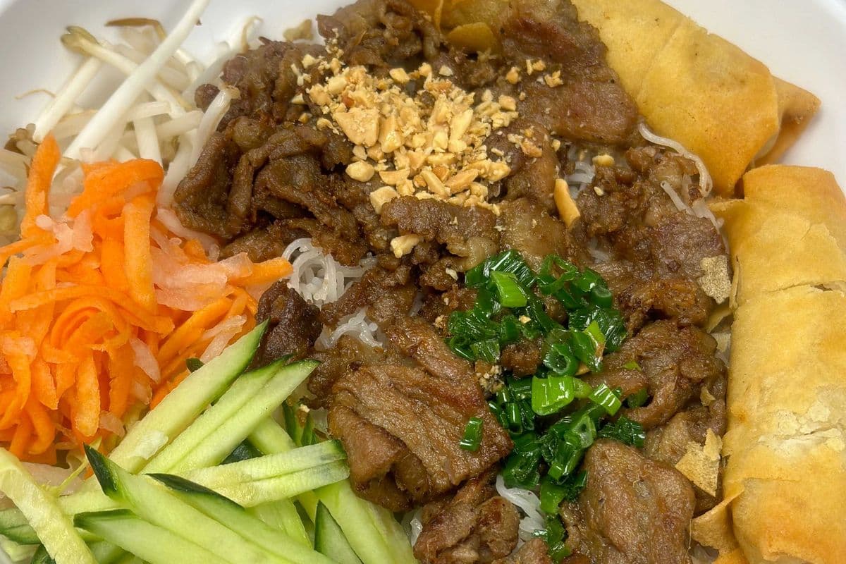 35. Grilled Pork and Spring Rolls with Vermicelli