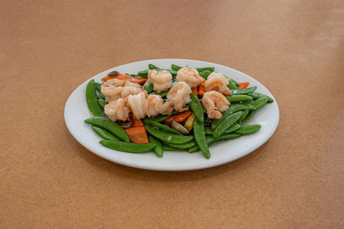 15. Snow Peas with Prawns