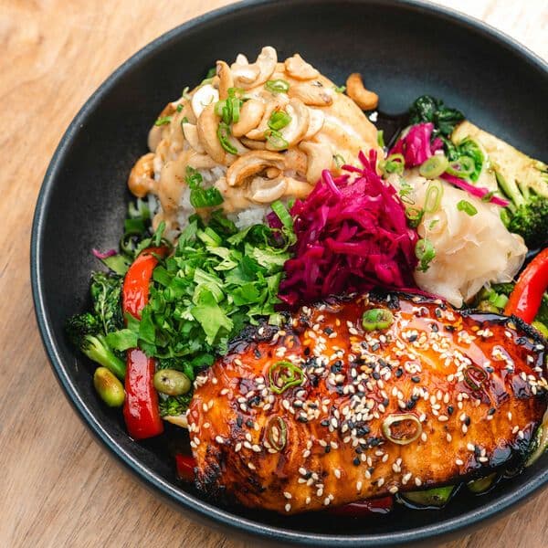 TERIYAKI SALMON BOWL (*)